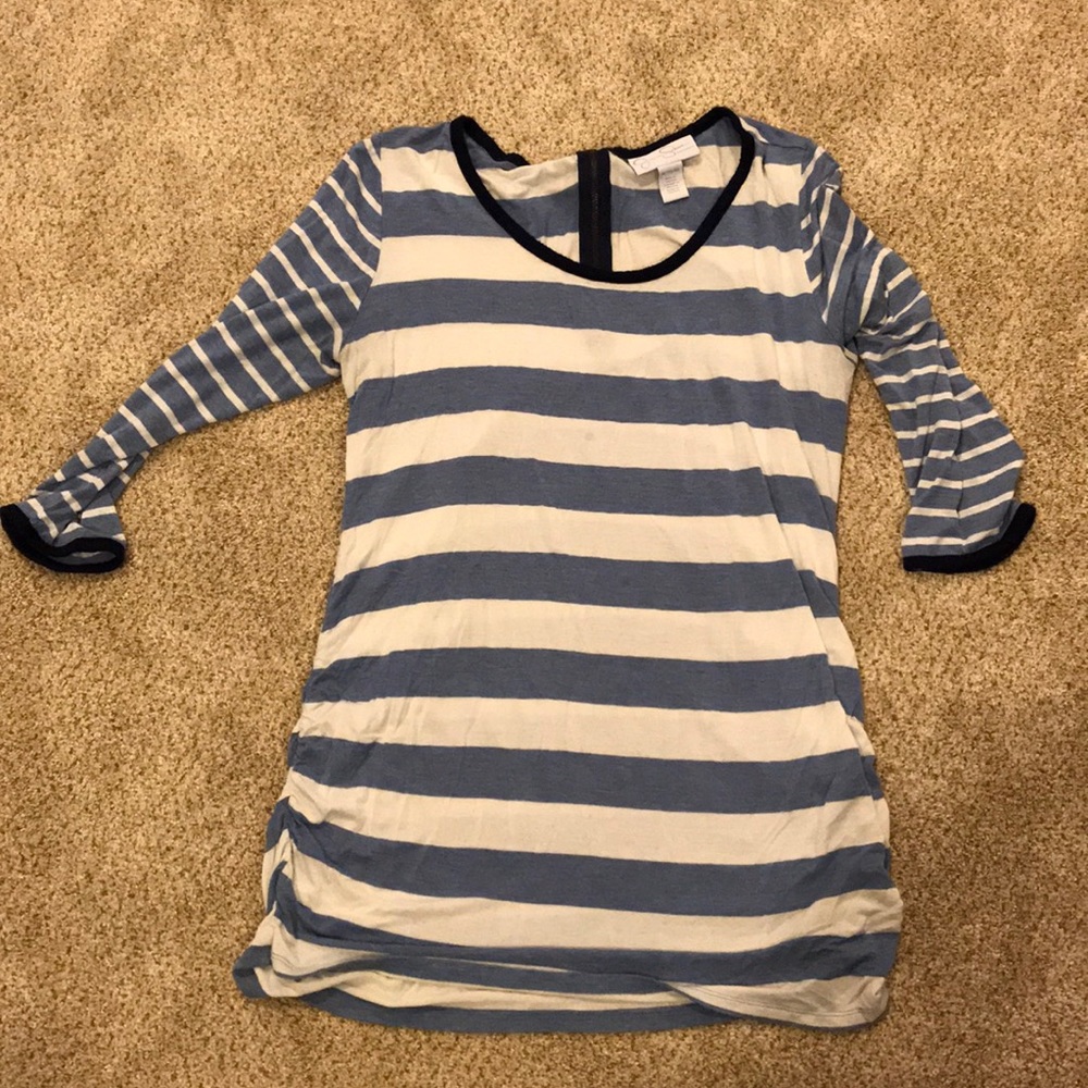 Jessica Simpson Blue & White Striped Maternity Top